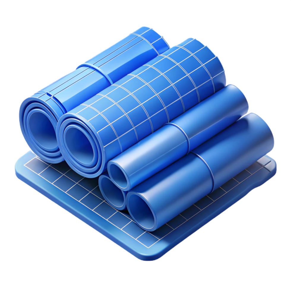 hypnotic whimsical nordic Bundle of architectural blueprints NO BACKGROUND with Transparent Background. artisan png