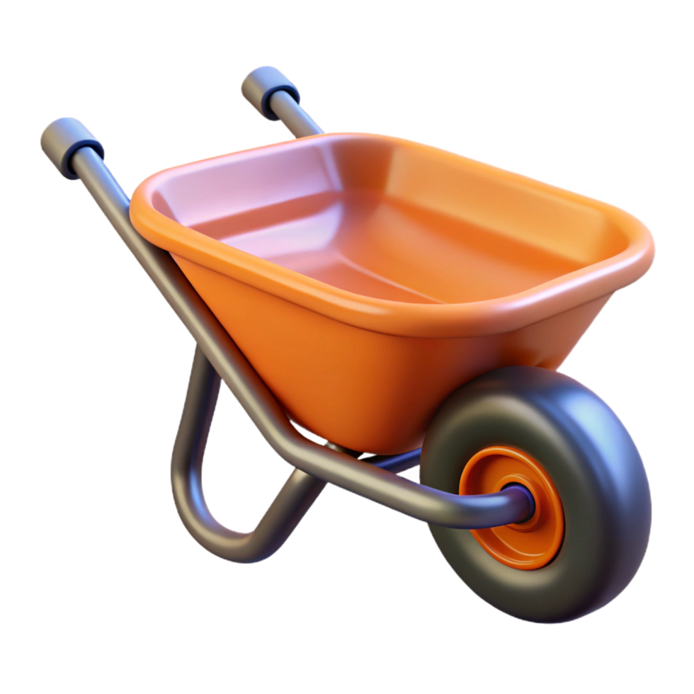 enchanting tranquil coastal Wheelbarrow NO BACKGROUND with Transparent Background. original png