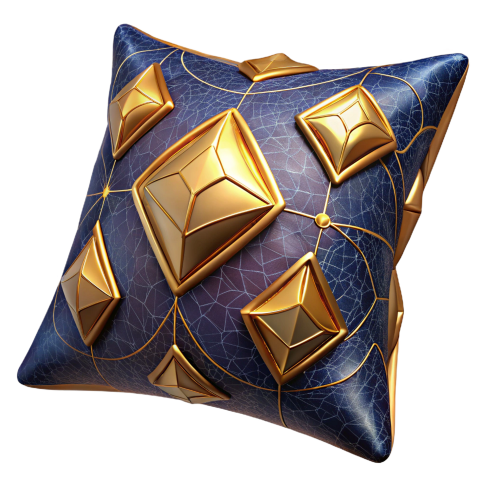 vibrant modern Embroidered Cushion Cover Geometric Pattern Cutout high quality png