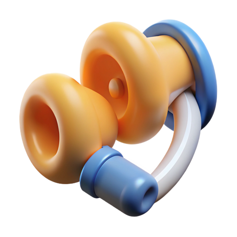 serene surreal Ear plugs NO BACKGROUND with Transparent Background. museum quality png