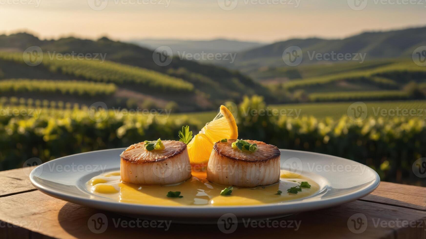 Seared Scallops with Citrus Sauce at Vineyard for Fine Dining photo