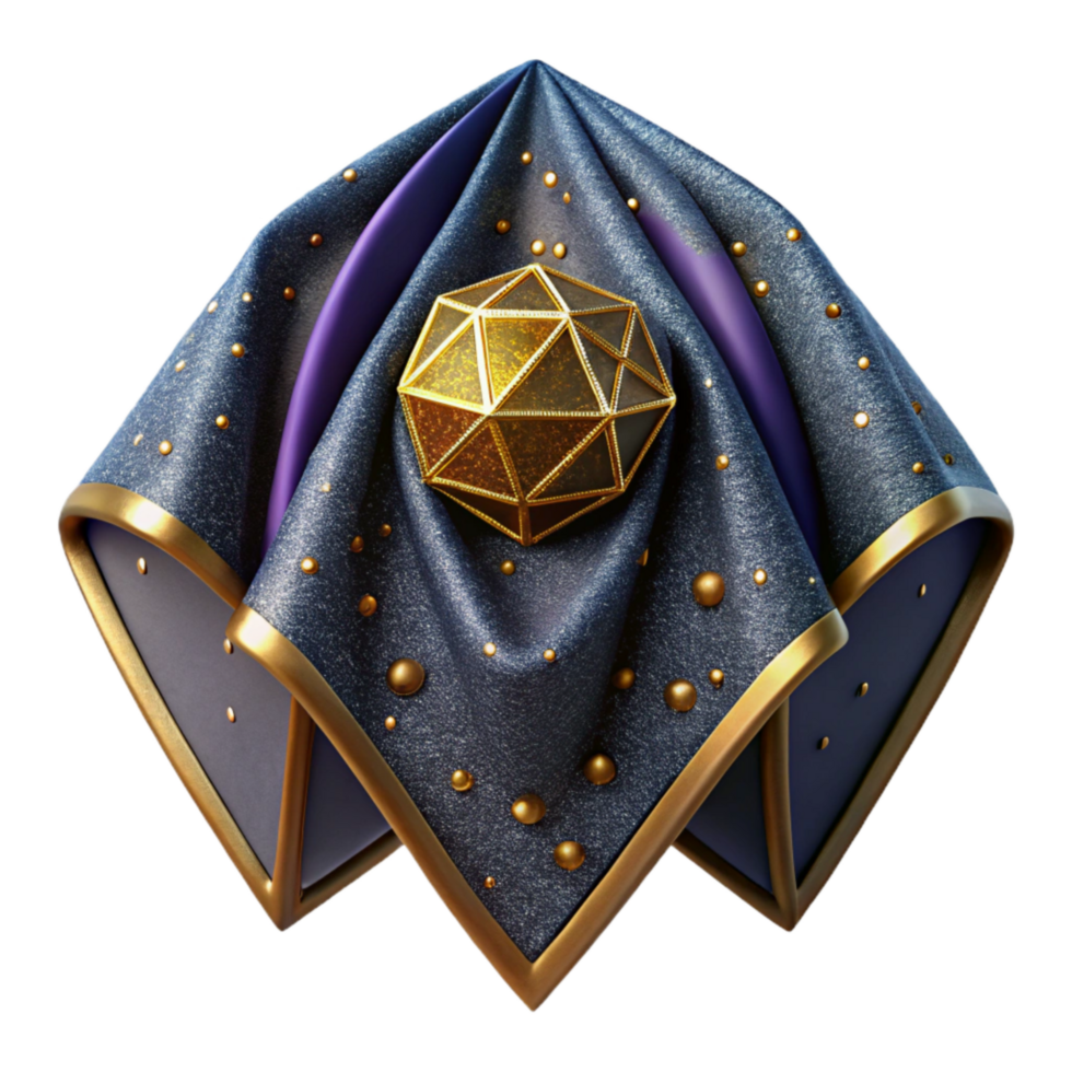 impressive artistic Embroidered Textile with Geometric Pattern Isolated high resolution png