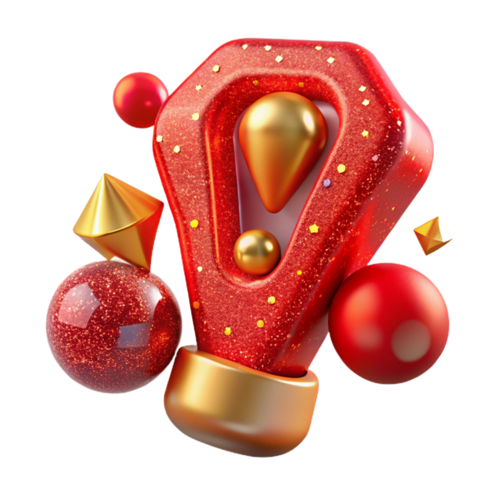magnificent classic Exclamation Point Transparent Background Red Color exclusive png