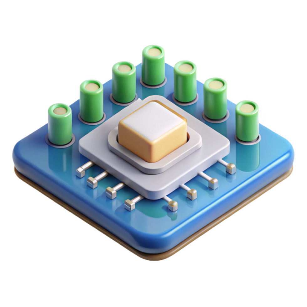 enchanting coveted Circuit board with microchips and components. NO BACKGROUND with Transparent Background. png