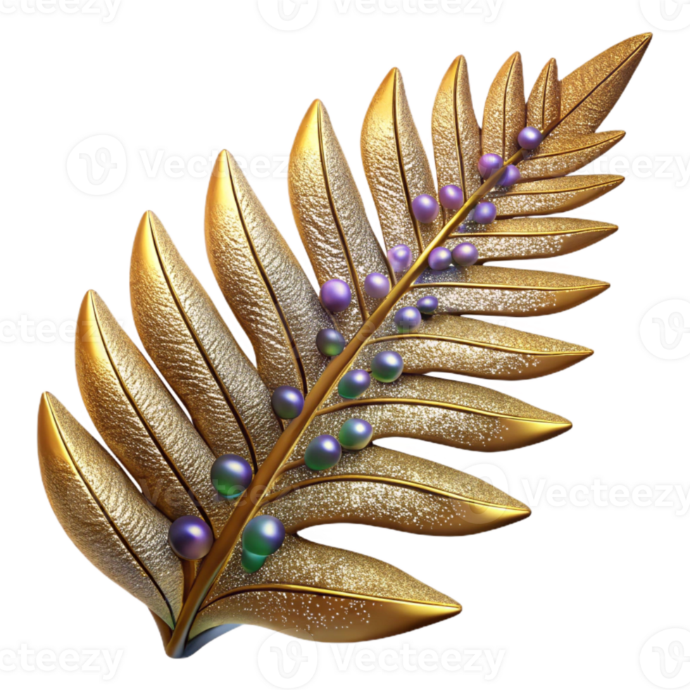 vibrant artistic Fern Frond Detailed Symmetry Isolated Element exclusive png