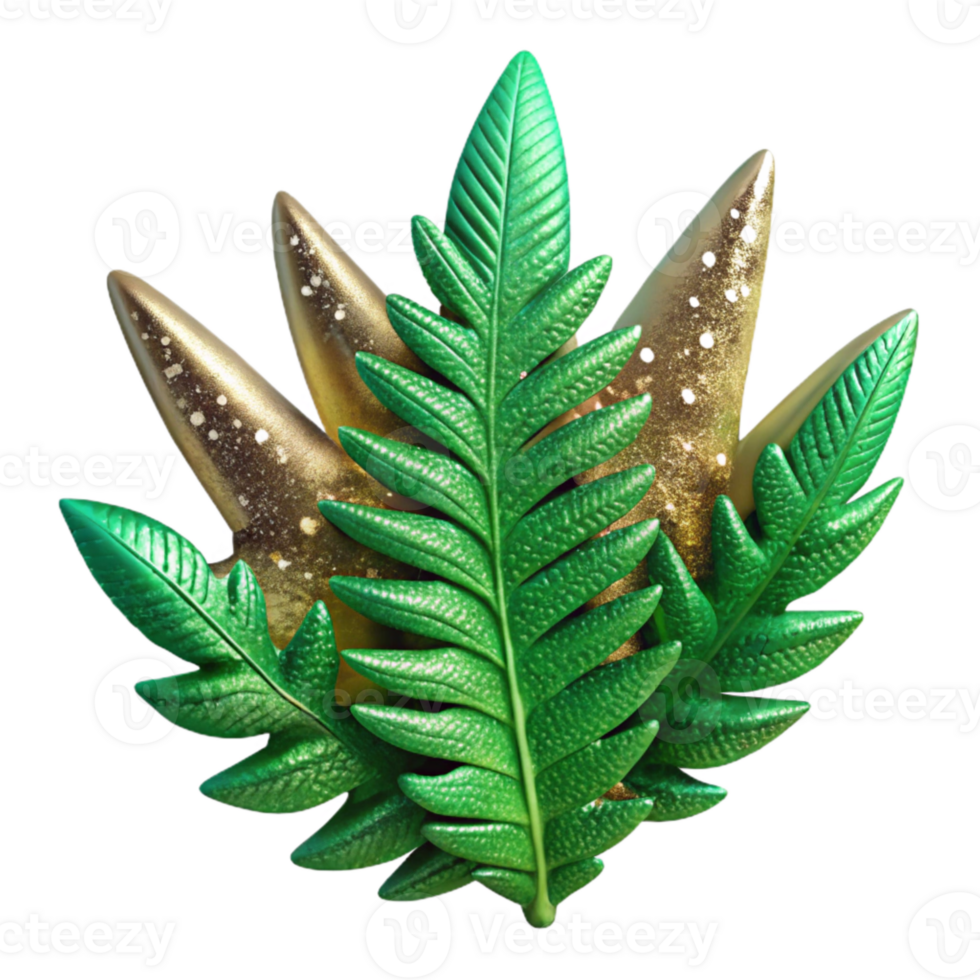 magnificent modern Fern Leaf Fractal Green Cutout Isolated high quality png