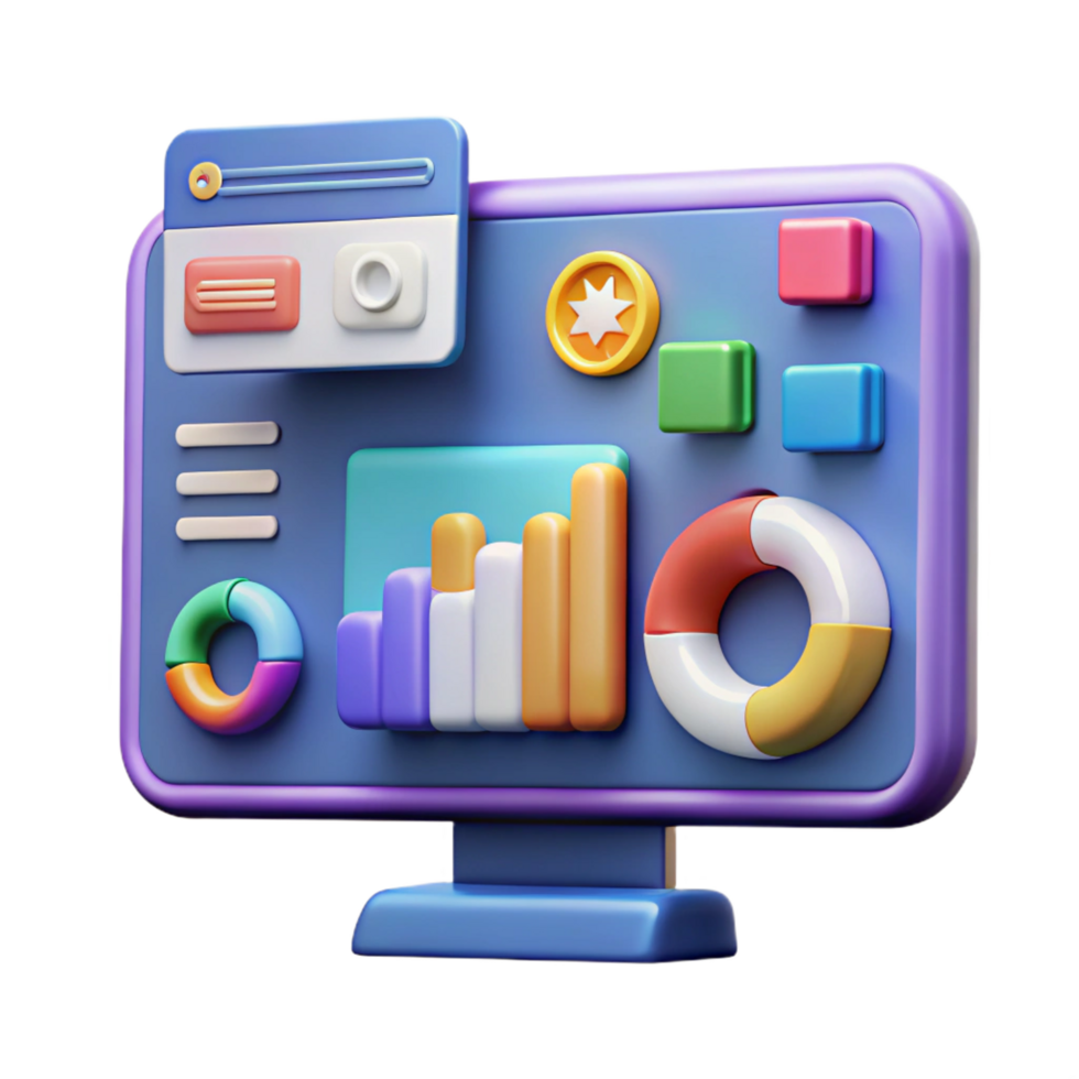 extraordinary distinguished Digital marketing analytics dashboard. NO BACKGROUND with Transparent Background. png