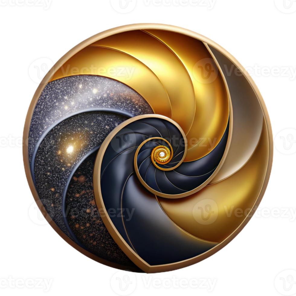 stunning vintage Fibonacci Sequence Illustration Isolated Golden Ratio Design genuine png