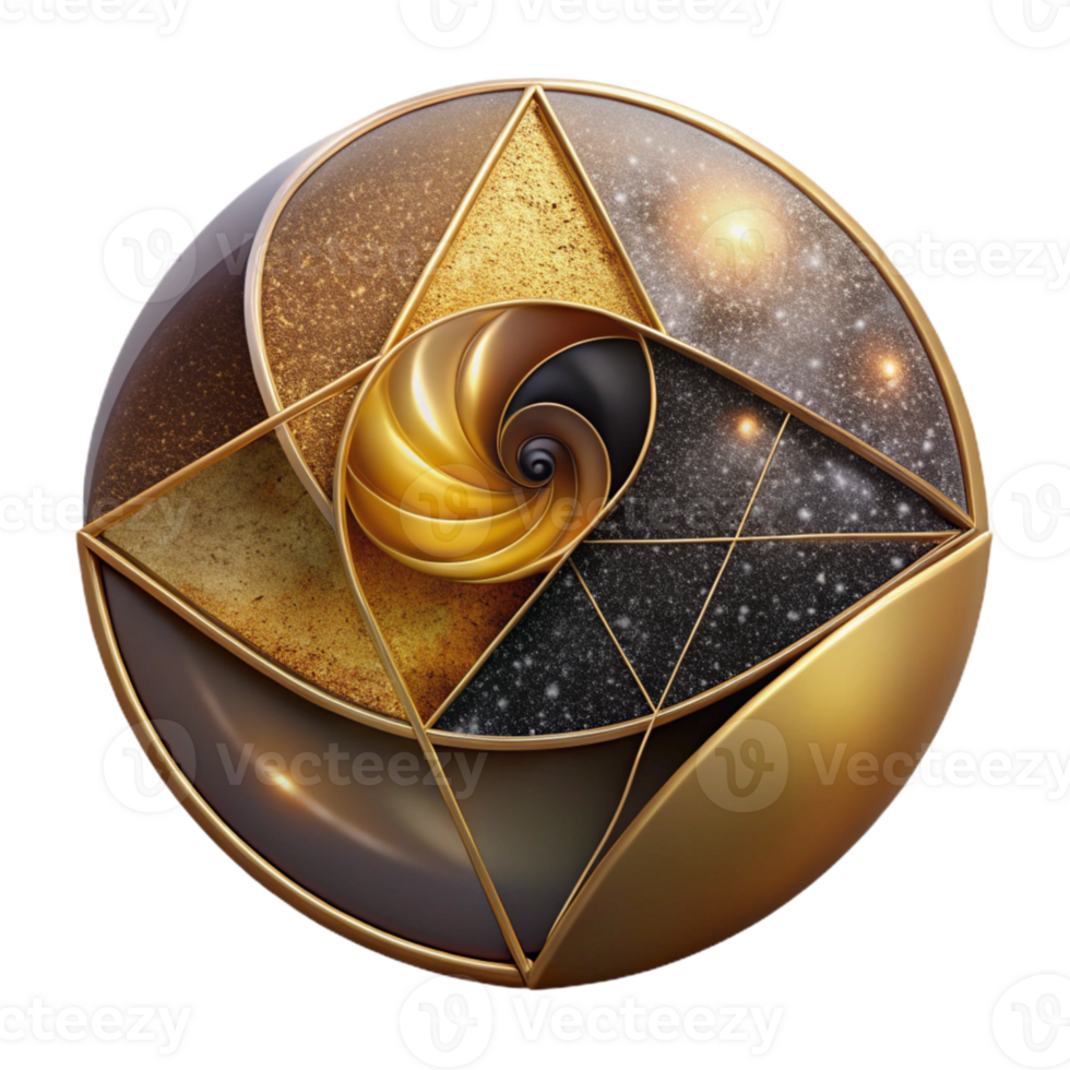 extraordinary modern Fibonacci Sequence Illustration Isolated Golden Ratio Design detailed png
