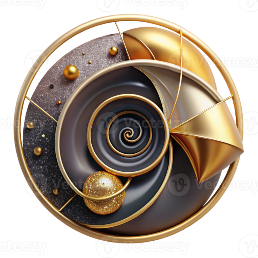 magnificent vintage Fibonacci Sequence Illustration Isolated Golden Ratio Design professional png