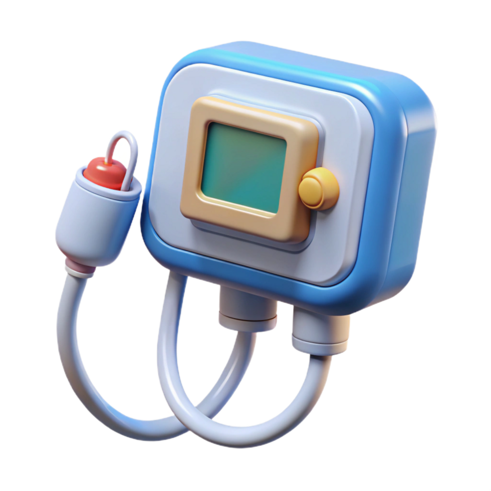 spectacular playful minimalist Medical device for monitoring vital signs. NO BACKGROUND with Transparent Background. refined png