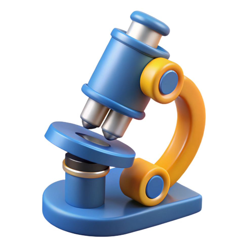 gorgeous joyful traditional Scientific microscope with high magnification. NO BACKGROUND with Transparent Background. authentic png