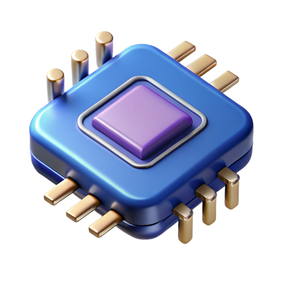 harmonious mesmerizing Microchip with intricate circuitry. NO BACKGROUND with Transparent Background. impeccable png