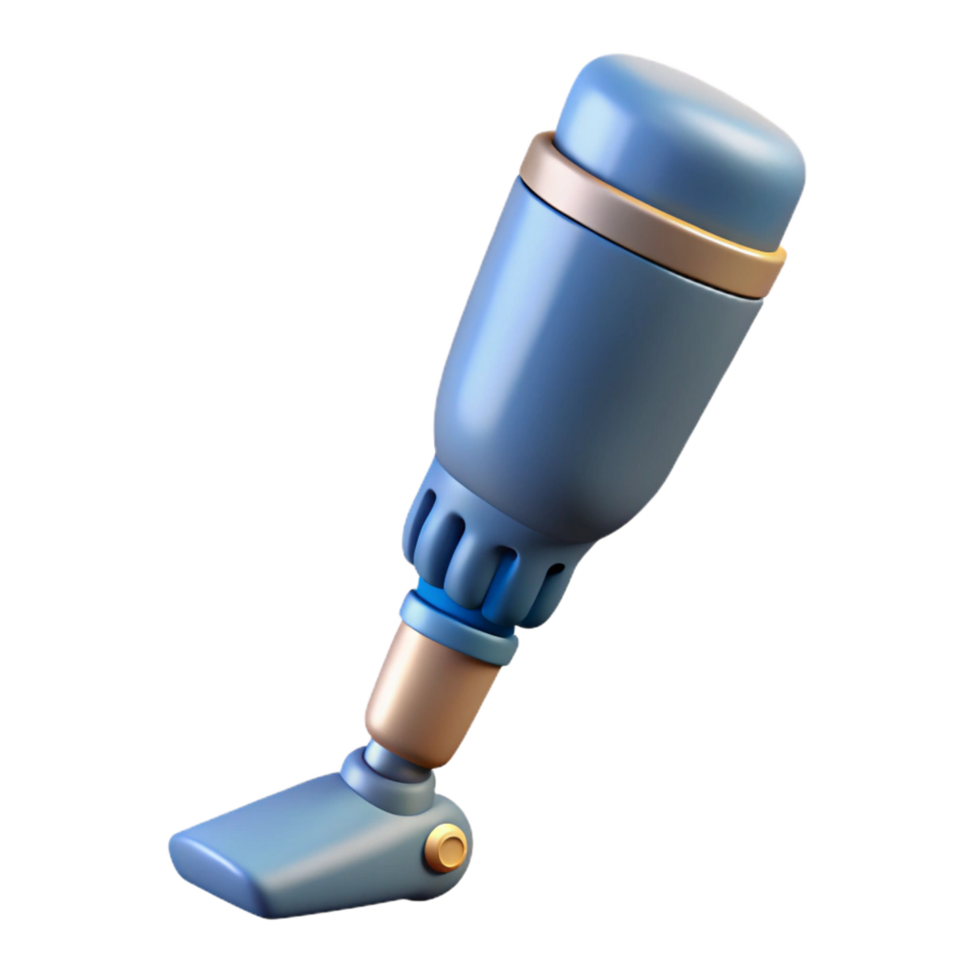 enchanting peaceful industrial 3D printed prosthetic limb. NO BACKGROUND with Transparent Background. perfect clarity png