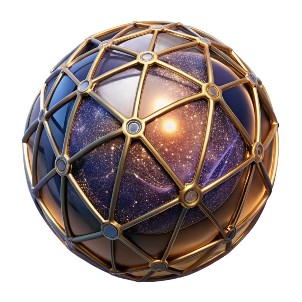 magnificent minimalist Floating Wireframe Sphere Cutout on Transparent Background exclusive png