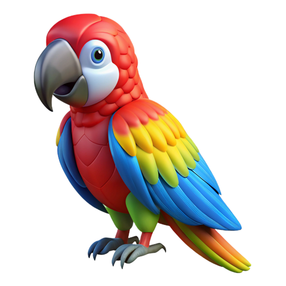 romantic hypnotic A colorful Macaw parrot, perched, NO BACKGROUND with Transparent Background. gallery standard png