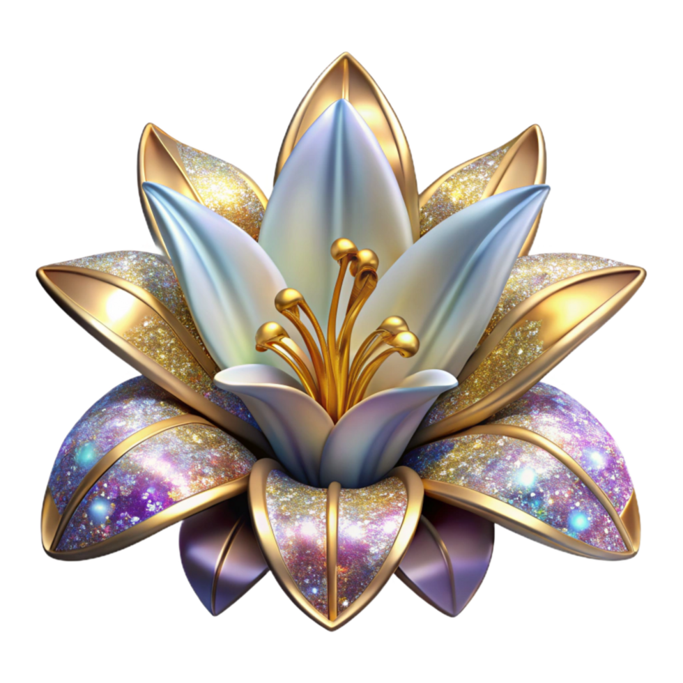 extraordinary minimalist Floral Mosaic Lily Design Cutout Isolated genuine png