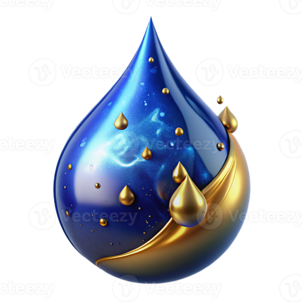 dramatic abstract Fluid Blue Ink Drop Splash Motion Graphic Transparent Background detailed png