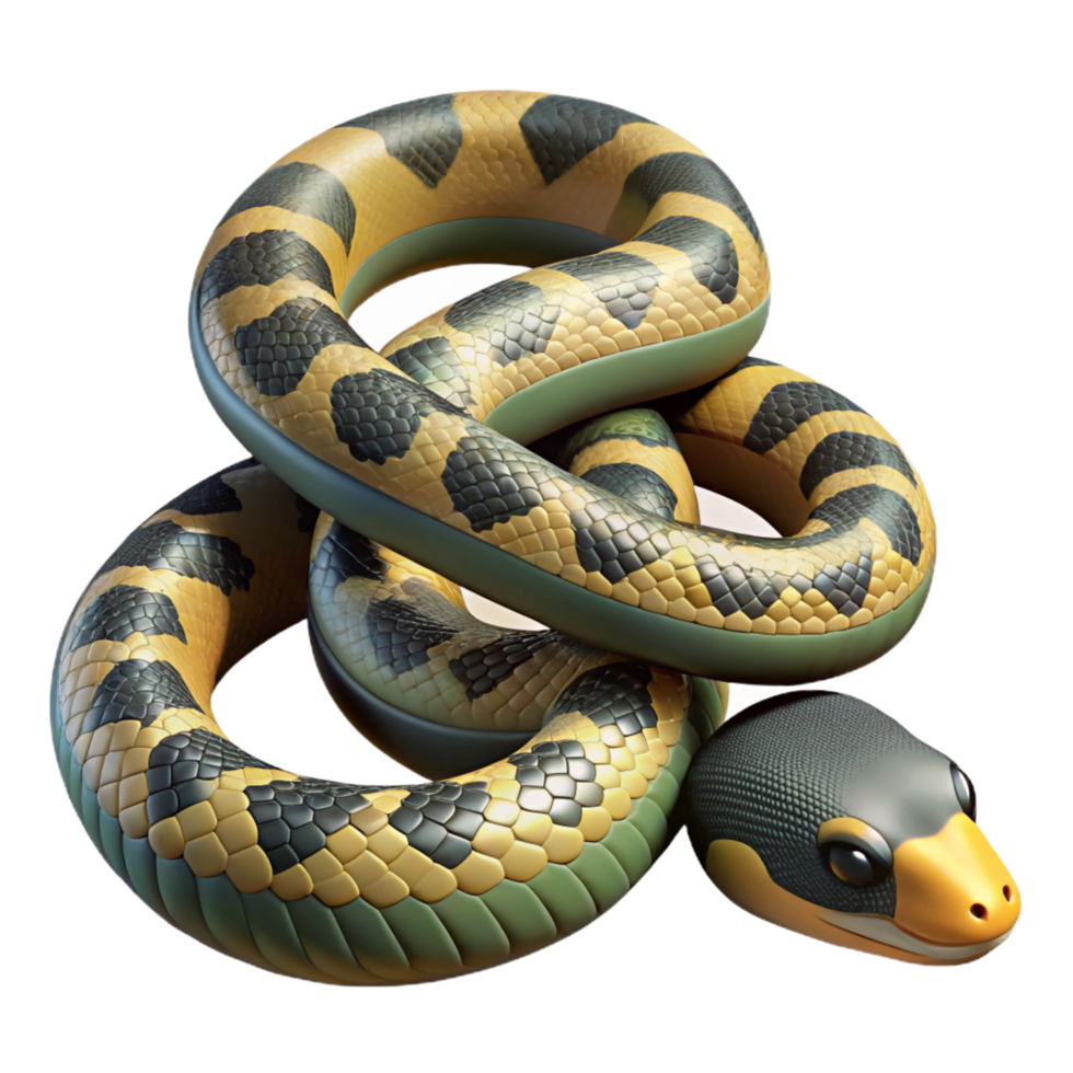 exquisite unforgettable A slithering Garter Snake, coiled, NO BACKGROUND with Transparent Background. png