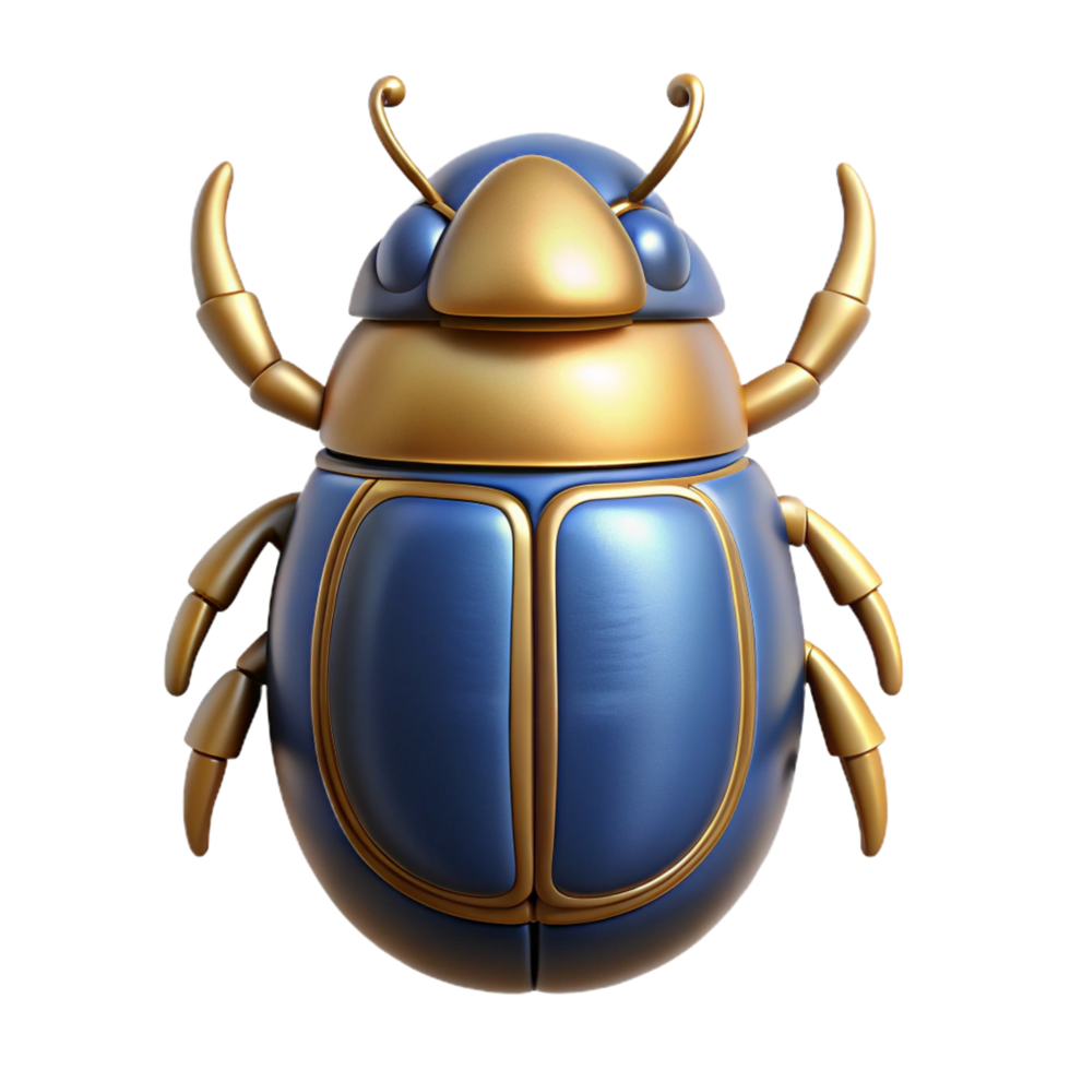 exquisite artistic Scarab beetle, Egyptian symbol of rebirth, detailed, NO BACKGROUND with Transparent Background. expertly shot png
