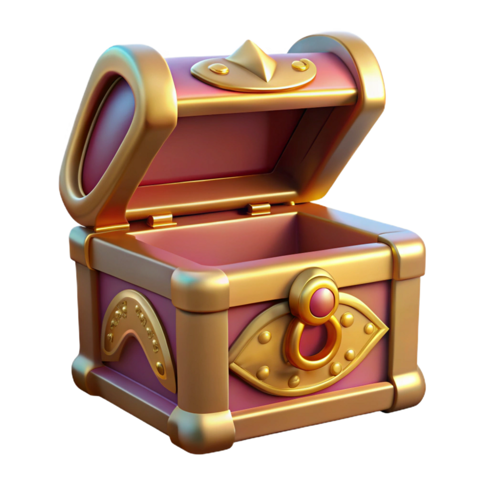 ethereal immaculate Pandora's Box, ornate container, slightly open, NO BACKGROUND with Transparent Background. genuine png
