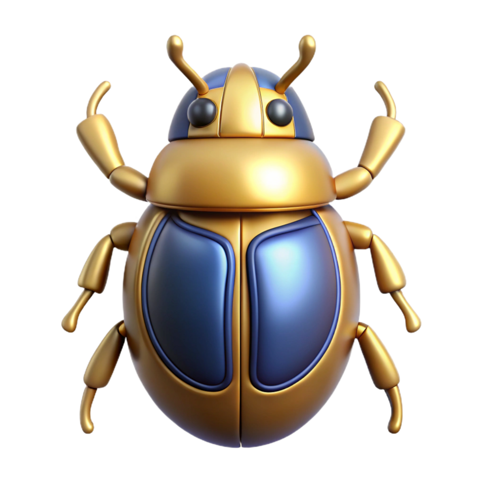 exceptional vintage Scarab beetle, Egyptian symbol of rebirth, detailed, NO BACKGROUND with Transparent Background. high quality png