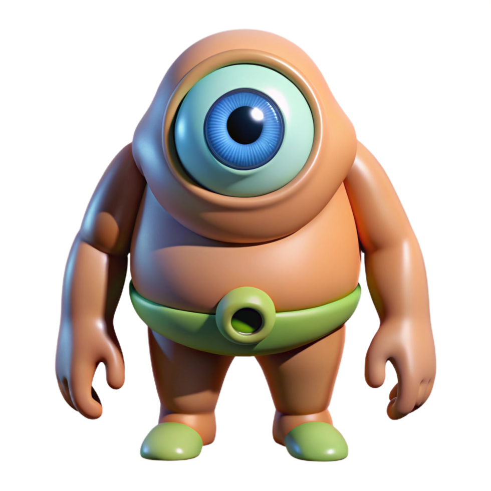 immaculate standout Cyclops, one-eyed giant, menacing, NO BACKGROUND with Transparent Background. png
