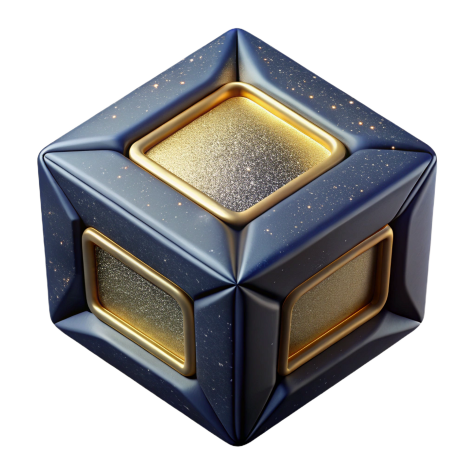 vibrant abstract Geometric Cube Iconography Isolated with Precise Dimensions authentic png