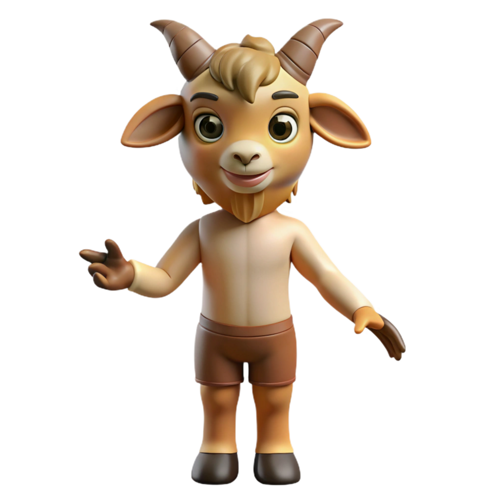 extraordinary quintessential Satyr, half-human, half-goat, playful, NO BACKGROUND with Transparent Background. png