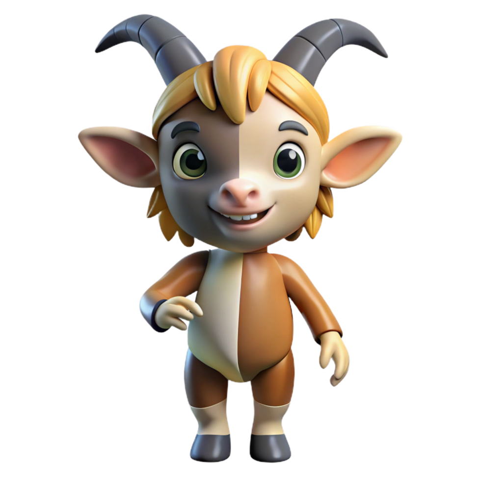 extraordinary distinguished Satyr, half-human, half-goat, playful, NO BACKGROUND with Transparent Background. png