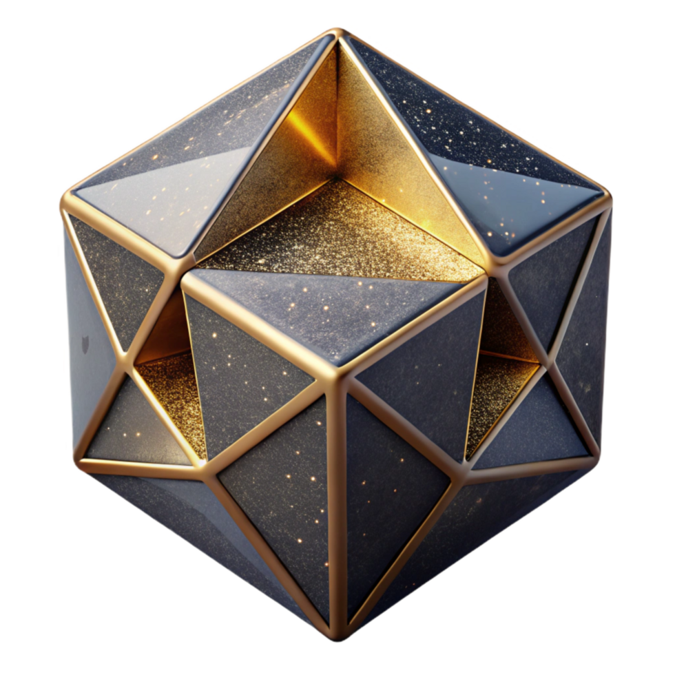 impressive rustic Geometric Cube Illusion Transparent Background with Monochrome Palette high quality png