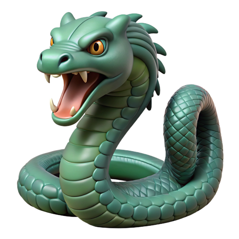 tranquil picturesque Basilisk, legendary serpent, deadly gaze, NO BACKGROUND with Transparent Background. masterfully captured png