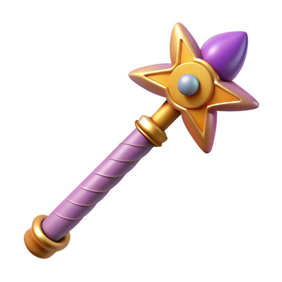 mysterious radiant Magic wand, wizard's tool, intricate design, NO BACKGROUND with Transparent Background. exclusive png