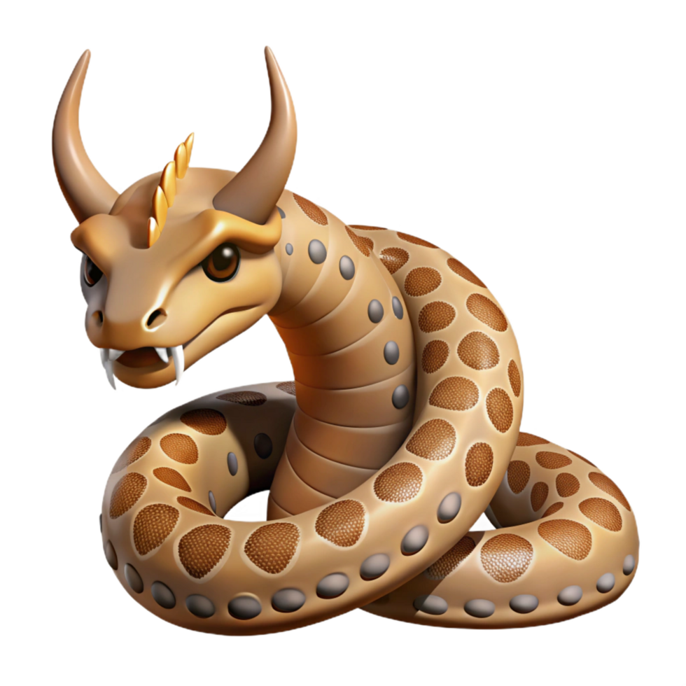hypnotic avant-garde Cerastes, horned viper, venomous snake, NO BACKGROUND with Transparent Background. luxury png