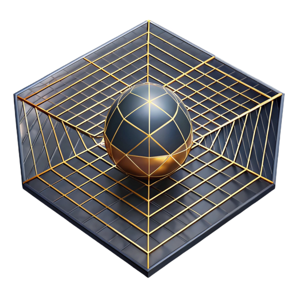 magnificent artistic Geometric Grid Illusion Perspective Lines Transparent high quality png