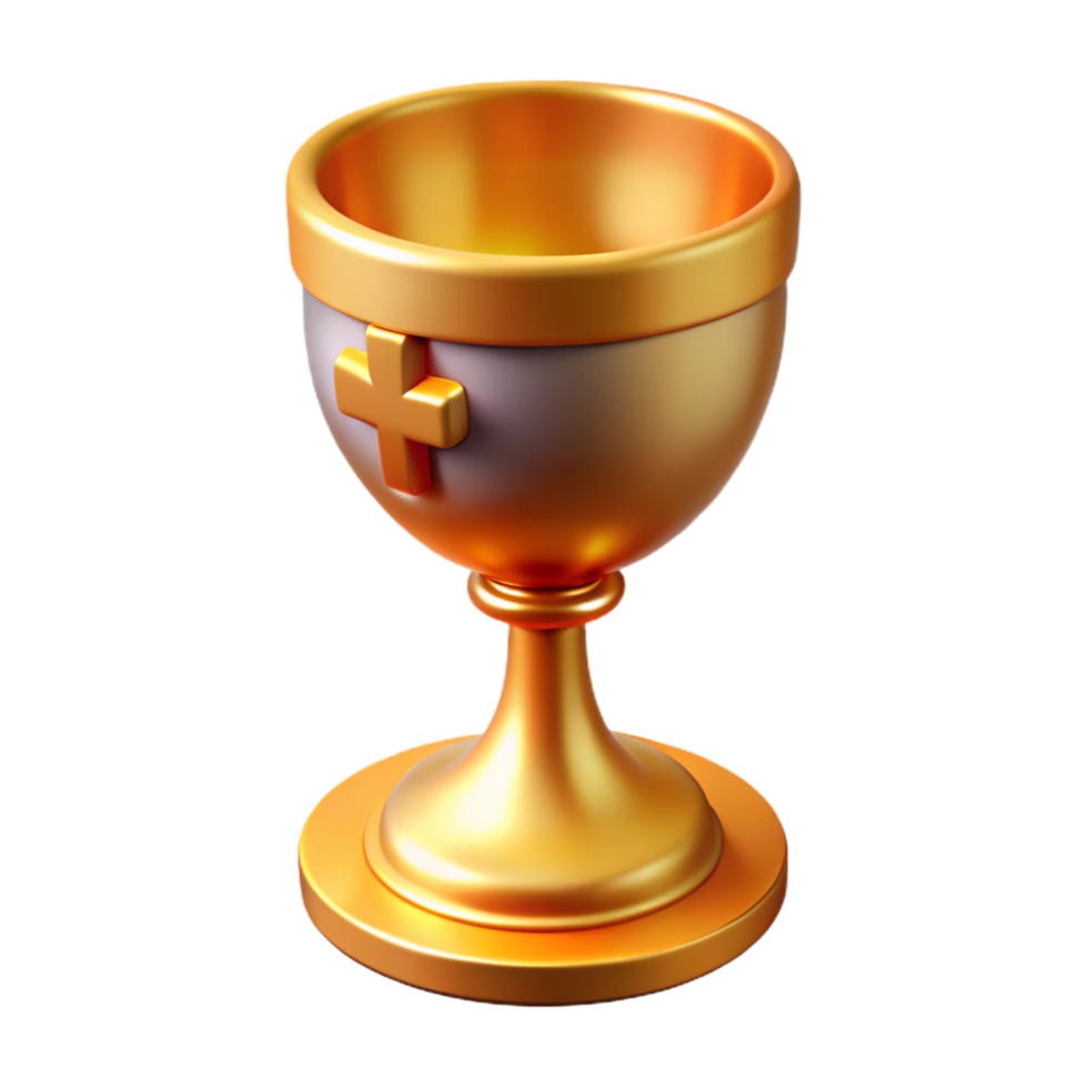 stunning minimalist Holy Grail, sacred chalice, Christian mythology, NO BACKGROUND with Transparent Background. expertly shot png