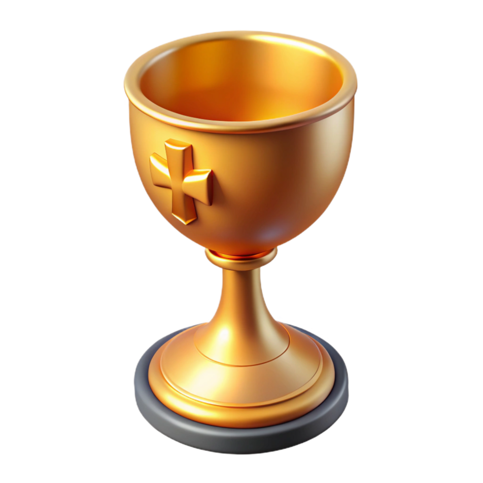 exemplary traditional Holy Grail, sacred chalice, Christian mythology, NO BACKGROUND with Transparent Background. exclusive png