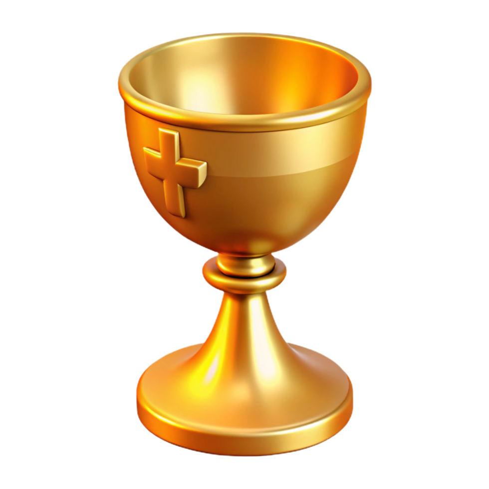 whimsical splendid Holy Grail, sacred chalice, Christian mythology, NO BACKGROUND with Transparent Background. luxury png