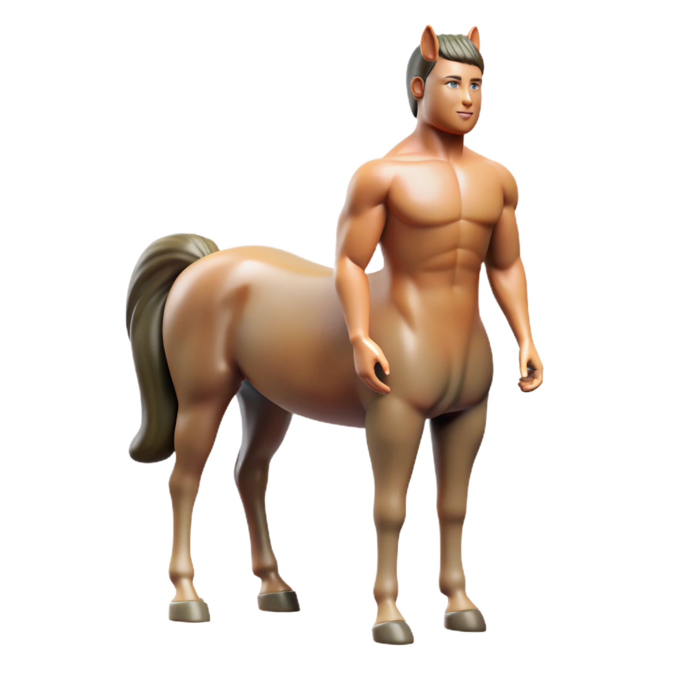 wonderful bohemian Centaur, half-man, half-horse. NO BACKGROUND with Transparent Background. top-tier png