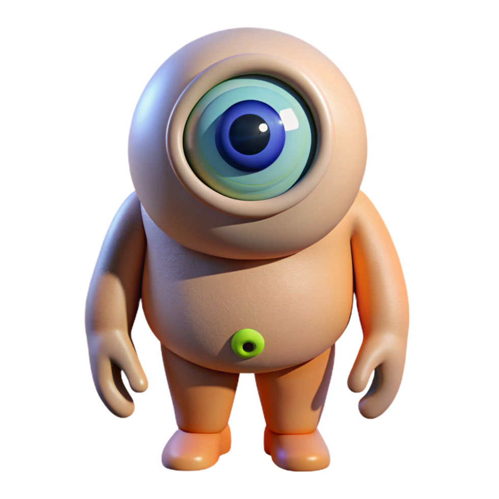 stunning dreamy organic Cyclops, giant with one eye. NO BACKGROUND with Transparent Background. impeccable png