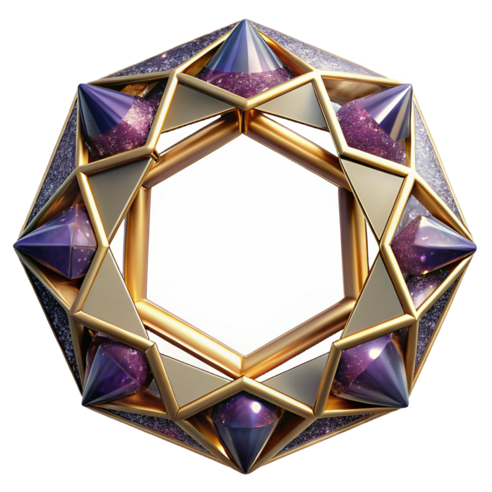 dramatic minimalist Geometric Kaleidoscope Frame Isolated Element high resolution png