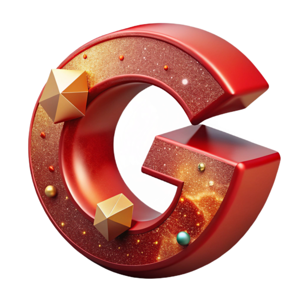 beautiful minimalist Geometric Letter G Cutout Bright Red Color authentic png