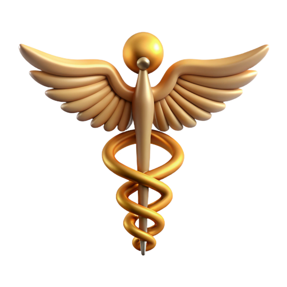 splendid exceptional Caduceus, staff of Hermes. NO BACKGROUND with Transparent Background. png
