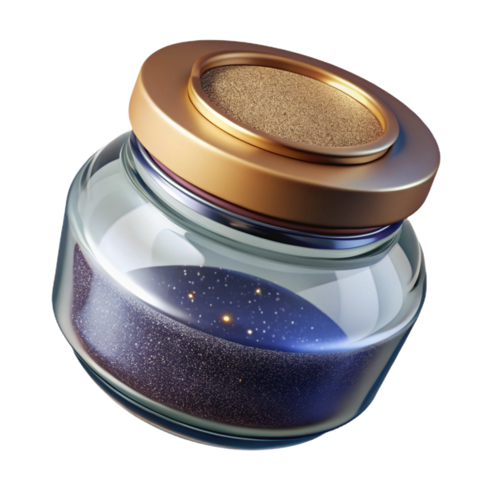 elegant classic Glass Jar with Wooden Lid Top Down View Isolated on Transparent Background professional png