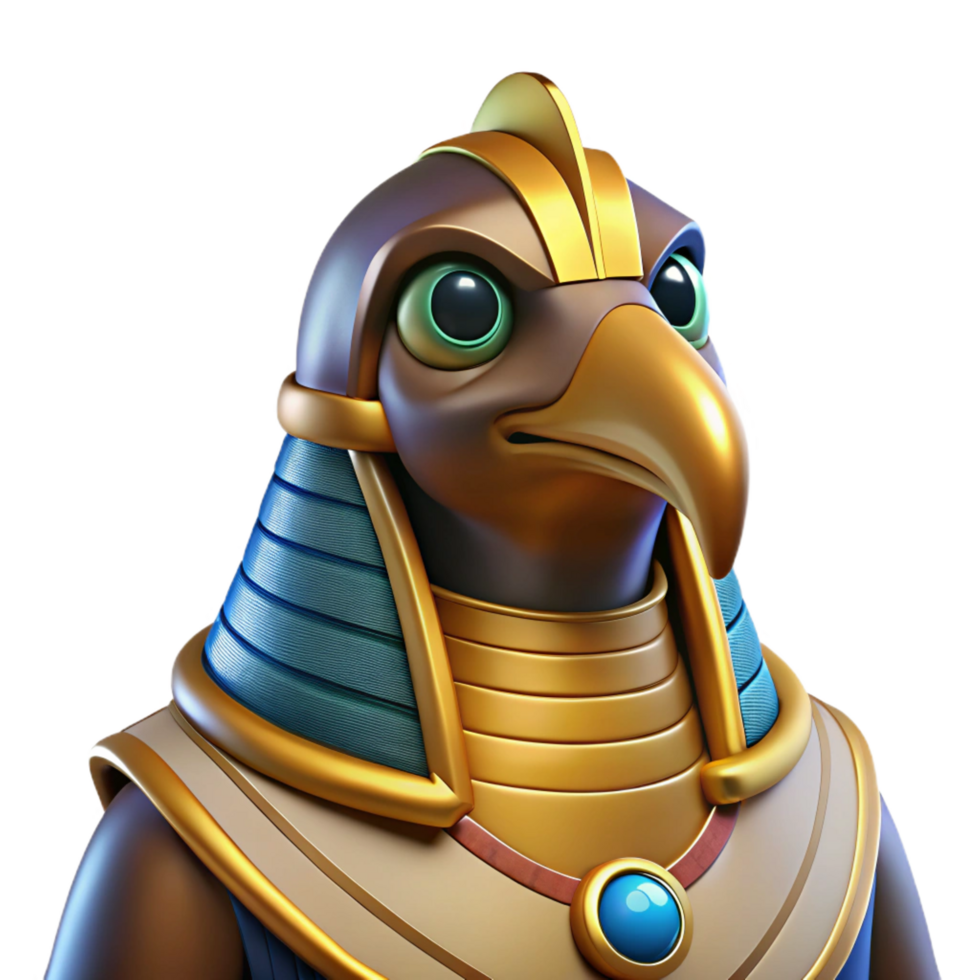 enchanting notable Horus, Egyptian god of the sky, falcon-headed. NO BACKGROUND with Transparent Background. png