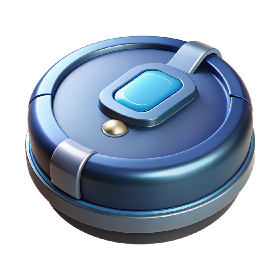 exquisite energetic mid-century Robot vacuum cleaner NO BACKGROUND with Transparent Background. sharp png