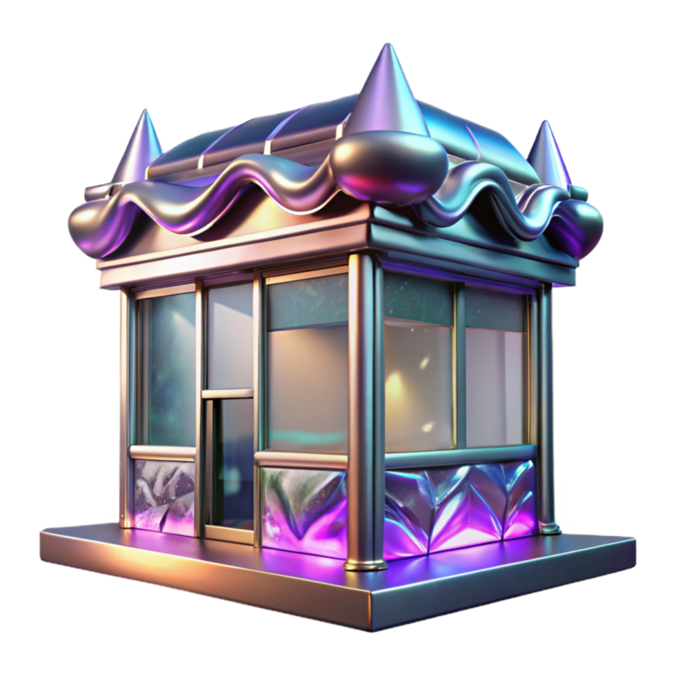 dramatic rustic Glass Storefront with Reflections Isolated Element high resolution png