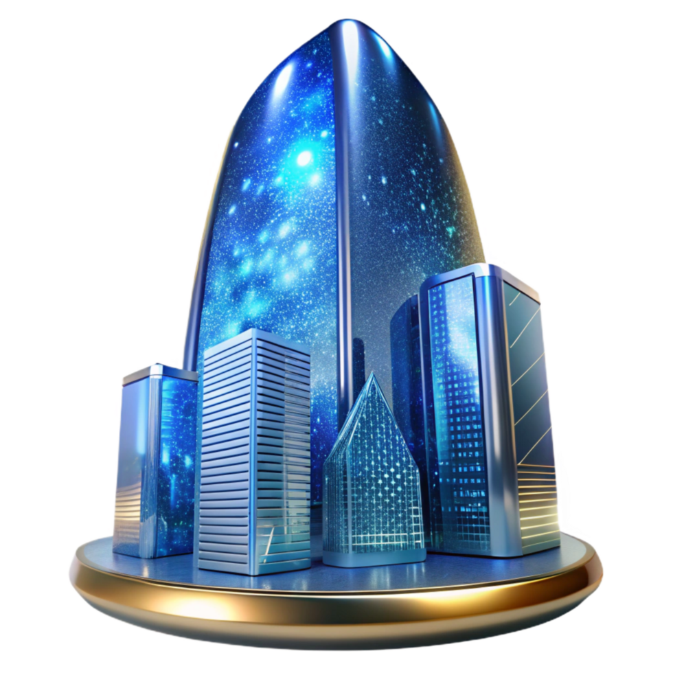 magnificent creative Glass Skyscraper Reflection Blue Sky Transparent authentic png