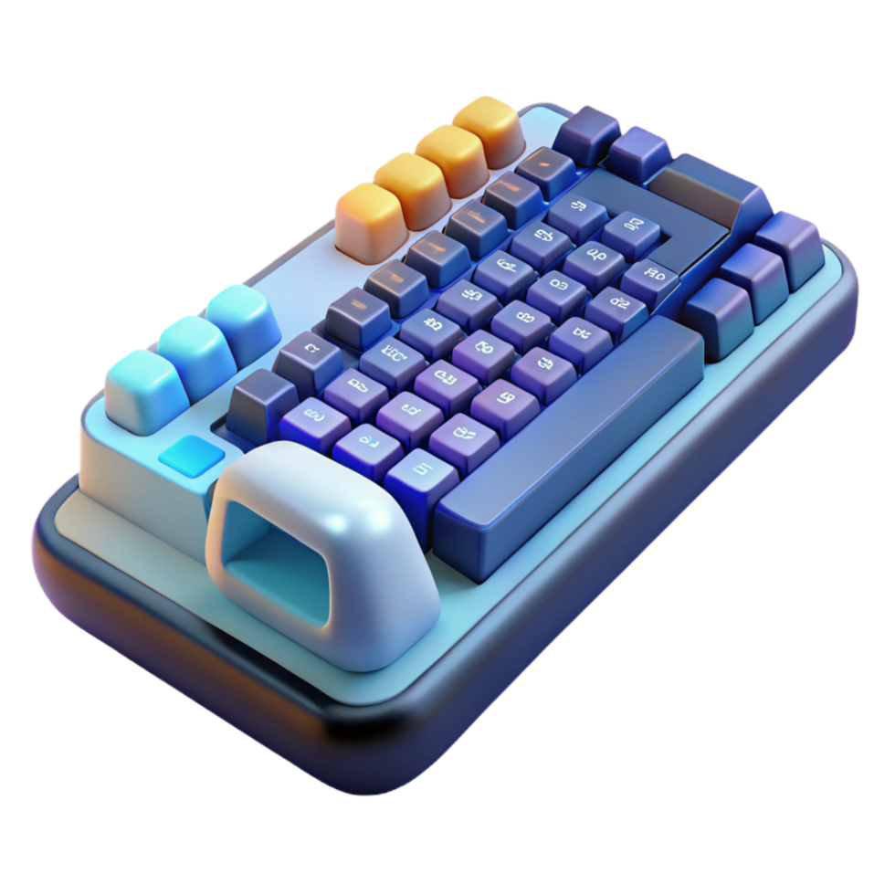 glorious notable Gaming keyboard with wrist rest NO BACKGROUND with Transparent Background. png
