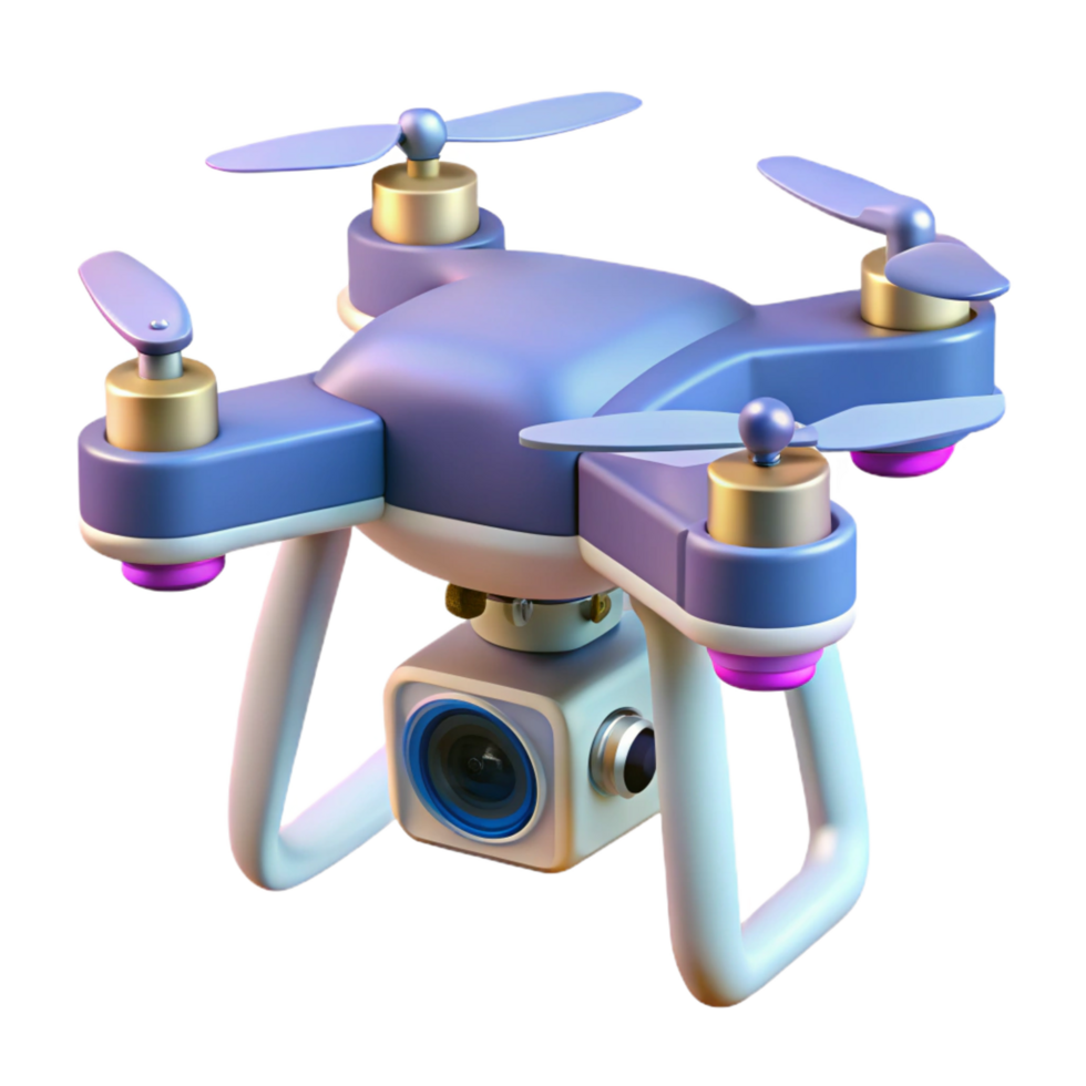 mesmerizing minimalist Drone camera gimbal NO BACKGROUND with Transparent Background. gallery standard png